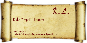 Kárpi Leon névjegykártya